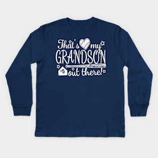 That's My GRANDSON out there #5 Baseball Number Grandparent Fan Kids Long Sleeve T-Shirt